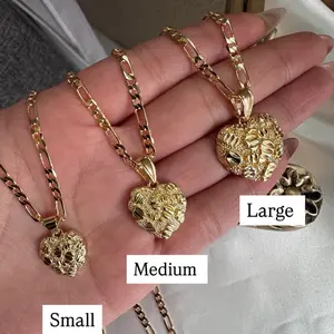 Nugget Heart Gold Plated Necklace 1pc