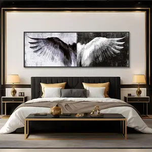 Modern Angel Wings Pattern Canvas Unframed Painting, 1 Count Waterproof Wall Art, Wall Decor for Home Living Room Bedroom Study Room, Ornaments