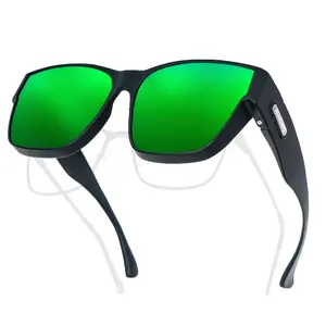 MEELOOG Polarized Over Glasses Sunglasses for Men & Women Classic Rectangle Fitover UV400 Protection for Driving Fishing & Outdoors MST0091