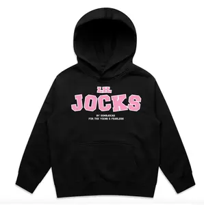 Lil Jocks Young & Fearless Youth Hoodie Pink logo