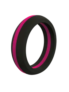 Women's Thin Pink Line Classic Silicone Ring