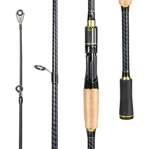Fishing Rod 24-Ton Carbon&Glass Fiber Composite Spinning and Casting Rod, 2 count for Bass Trout Crappie Travel Fishing- 6'0"