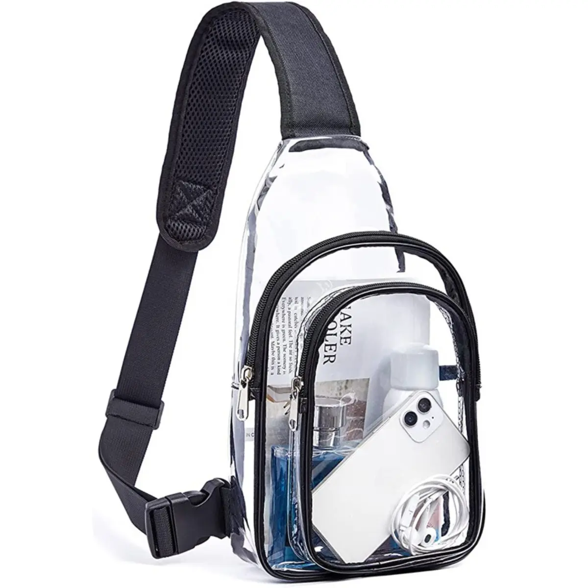 Alikpop Stadium-Approved Clear Crossbody Sling Bag - Unisex Transparent Messenger Tote for Concerts, Travel