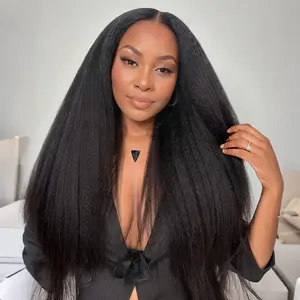 Wavymy 7x5 Bye-Bye Knots Wig Quick Glueless & HD Lace Pre Cut Kinky Straight Invisible Knots With Invisi Drawstring With Baby Hair 250% Density