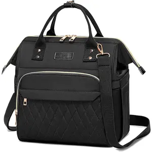 Lunch Bag for Women, Leakproof & Insulated Work Lunch Box Tote, Reusable Adult Cooler Bag with Water Bottle Side Pocket & Removable Shoulder Strap