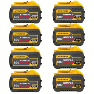 2Pack 9.0ah dcb606 replacement for Dewalt 20V/60V max battery compatible with DeWalt flex-volt dcb609 dcb612 DCB606-2 DCB609-2 compatible with DeWalt 20V/60V/cordless power tools and Chargers