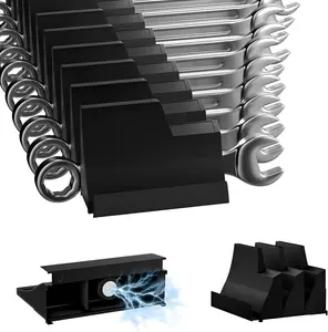 20PCS Magnetic Wrench Organizer Heavy Duty Modular Tool Drawer Rack,Strong Magnetic Base,Metric & hanSAE,Fits 6mm–38mm,Non-Slip Garage Tool Box Storage for Mecics