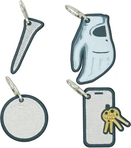 Golf Zipper Bag Tags – Set of 4 Fabric Golf-Themed Zipper Pulls – Includes Golf Ball, Glove, Tee, and Phone Tag – Stylish and Functional Golf Bag Accessories (Green)