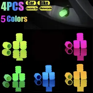 4PCS Fluorescent Tire caps GLOW IN THE DARK