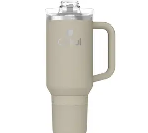 Cirkul 40oz All-Day StrawSip Double-Wall Insulated Stainless Steel Tumbler with Handle, Ranger (Green Brown)