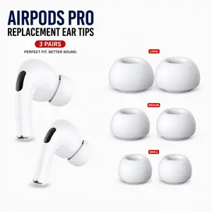 Replacement Ear Tips Compatible with AirPods Pro 1st/2nd Generation, Silicone Earbuds Tips with Pressure Relief Vent, Built-in Dust Guard Screen, 3 pairs with Storage Box
