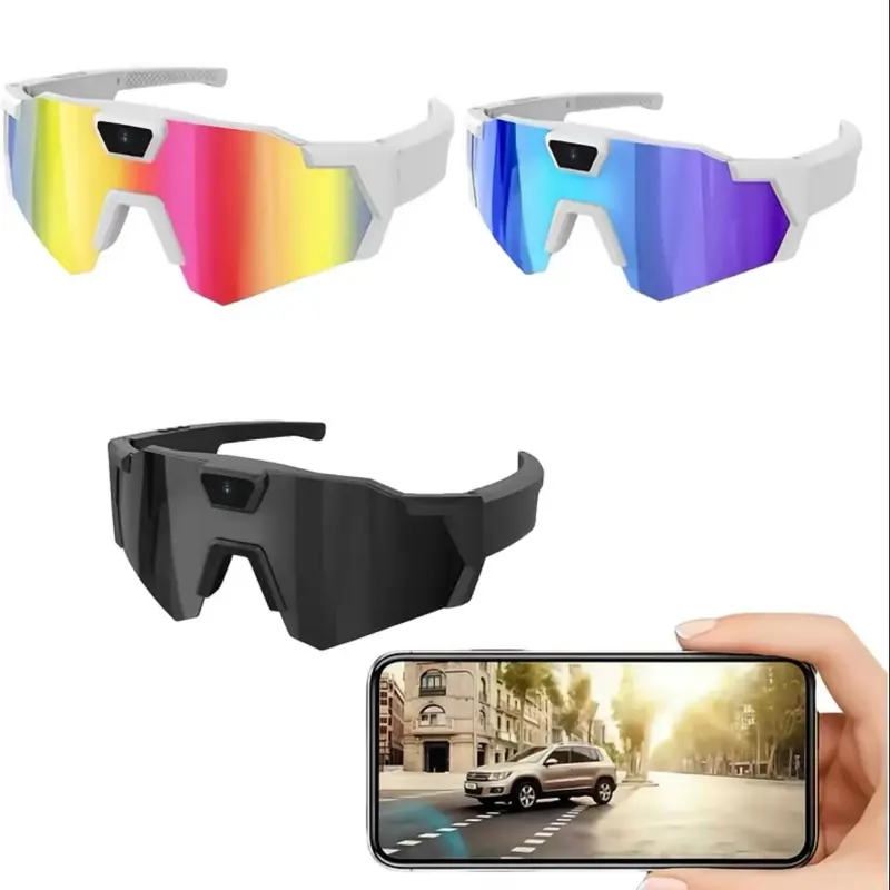 Smart POV Baseball Outdoor Active Glasses with Camera for Men Women Anti-Glare Lightweight Sports Eyeglasses 1080 Full HD Recording for Running Cycling Hiking Device Wearable Video Photo Capture Hands-Free Convenience Water Resistant