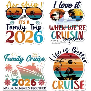 4 Pack Family Cruise Door Decoration Magnets Refrigerator Magnets Set Decorating Magnet Retro Family Travel 2026 Cruise Ship Fridge Magnets