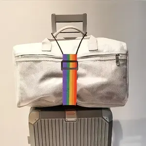 2pack Multi Use Strong Adjustable Luggage Connector Straps For Suitcases Rainbow Travel Straps Secure Organize Anti Theft Straps