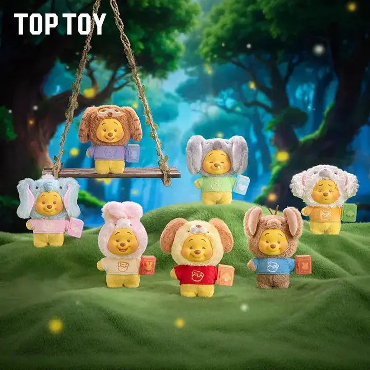 TOPTOY Disney Winnie the Pooh Animal Storybook Series Plush Keychain Blind Box