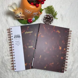 Large Spiral Tortoise Shell Planner 15 Months, Notebook Planner, Durable Organizer for Daily & Monthly Planning, Perfect Gift for Organized Individuals, Spiral Bound Planner