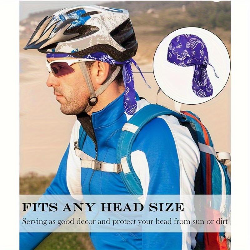 Paisley Cooling Headscarf Cap Set, Motorcycle Pirate Head Wrap Safety Helmet Liner, Elastic Fit Hand Washable Multifunctional Outdoor Headwear for Athletes & Outdoor Enthusiasts