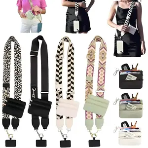 Crossbody  cell  phone  holder,Adjustable Crossbody Phone Lanyard with Zippered Pouch - Clip and Go Strap for Phone and Wallet, Hands-Free Multifuctional Cell Phone Strap for Women/Men, Perfect for Travel, Running, Shopping