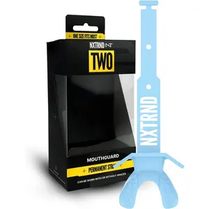 Nxtrnd Two Football Mouth Guard, Football Mouthpiece with Strap, Fits Adult & Youth (Columbia Blue)