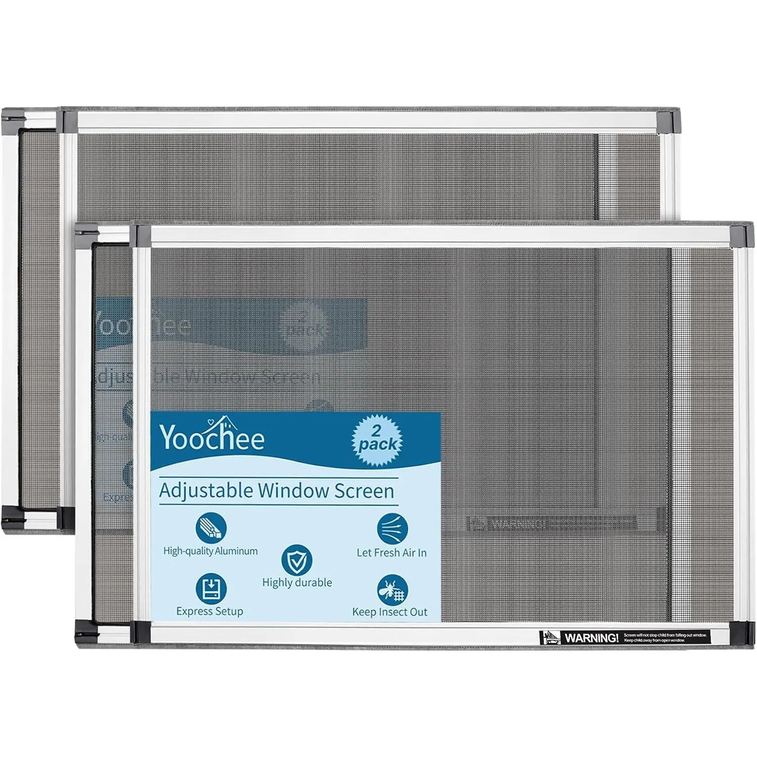 Expandable Window Screen, 2 Pack Adjustable Window Screen 15" H x 21"-40" W - Medium Replacement Window Screens with Frame, Durable Replacement Screen for Window