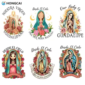 Guadalupe Virgin Creative Iron-On Transfer Set, High-Quality Vinyl Stickers, Multifunctional Art Style, Vibrant Colors, Easy Operation, Vinyl Decal