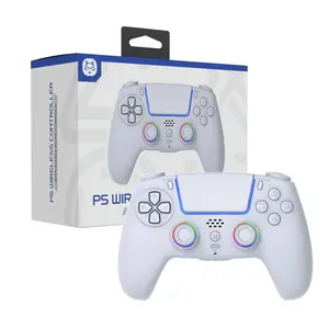 Pro Wireless PS5 Controller with RGB LED Light, Dual Vibration, Motion Sensing, Programmable Keys & 1000mAh Fast-Charging Battery