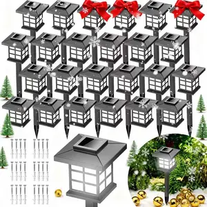 24/12 solar outdoor light set, IP44 waterproof hallway lights, LED landscape garden lights with up to 10 hours of battery life, suitable for Easter, graduation season wedding decorations, pathways, gardens, patios, and lawns; solar garden decorative light