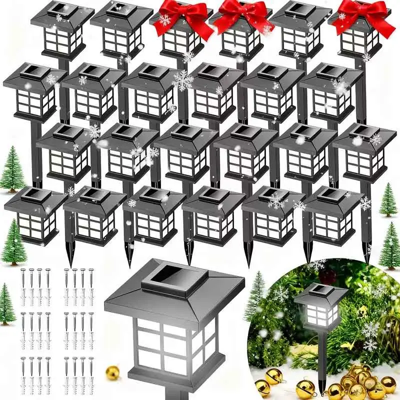 24/12 solar outdoor light set, IP44 waterproof hallway lights, LED landscape garden lights with up to 10 hours of battery life, suitable for Easter, graduation season wedding decorations, pathways, gardens, patios, and lawns; solar garden decorative light