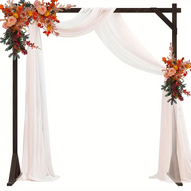 7.2FT Square Wooden Wedding Arch Bracket - Rustic Boho Wedding Style Arbor with Boho Touch, for Outdoor Events Garden Decor