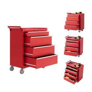 4-Drawer Tool Chest, Rolling Tool Box with Wheels and Lock System, Portable Storage Rolling Tool Chest for Warehouse, Workshop & Repair Shop