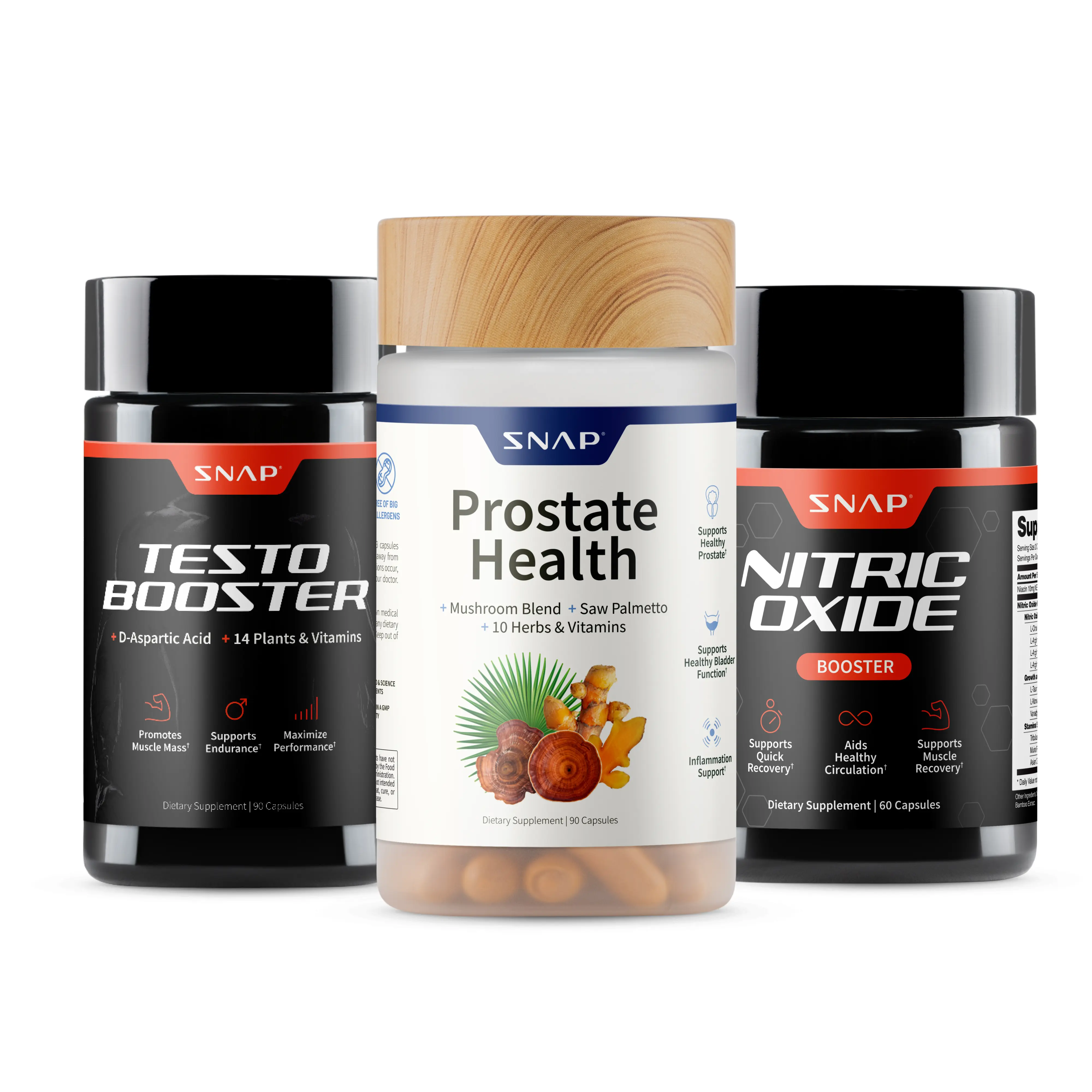 Ultimate Men's Health Trio - Testo Booster + Prostate Health + Nitric Oxide Booster - Supports Testosterone Production - D-Aspartic Acid & 14 Plants - 3rd Party Tested - Boost Blood Flow & Stamina - Muscle Mass & Performance Booster