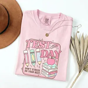 Comfort Colors Teacher Testing Shirt, Matching State Testing Graphic Tee, STAAR Testing T-shirt, Test Day Teacher Outfit, Teacher Team Gift Summer Womenswear