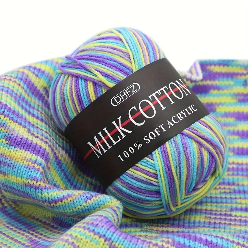 2025 Gradient Yarn 5 Skeins 3-Ply Hand Dyed Acrylic Yarn Knitted Striped Soft Medium Weight Knitting Crochet Yarn for DIY Craft Weaving Scarf Hat Socks Making Supplies for Beginners and Professionals Premium Yarn Soft Yarn for Crocheting