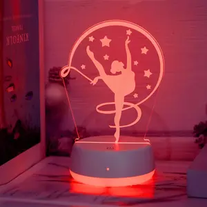 Creative Dance Shape 3D Night Light Touch Color Changing Room Atmosphere Lamp, Perfect Gift for Dancing Friends, Tabletop Installation