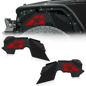 【Yzona】Front Inner Fender Liners Compatible with 2007-2018 Jeep Wrangler JK & JKU Unlimited Sport Sahara Rubicon, Bolt-on Style Fenders Flares Steel Wheel Well Cover Mud Guards (2/4 Doors)