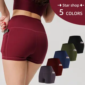 Pro-Fit 1/5pcs High Waisted Women's Shorts, three pockets, 3-inch Inseam , Moisture-wicking, tummy control, Shapeswear, Comfort, Breathable, Squat Proof, Stretch, Sportswear, Summer vibes 78057 Safety shorts, Gymclothes