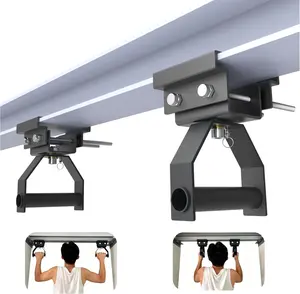 I-Beam Mount Multi-Grip Pull-Up Bar Adjustable Heavy Duty Chin Up Handles for Home Gym, Fits 3.5"-7.5" I-Beam Flange Strength Fitness Training Equipment Load up to 400 LBS - Patent Pending