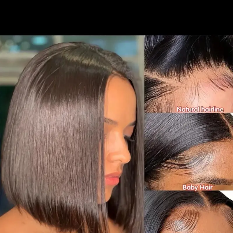Valentine's Day Silky Straight Ready Go Glueless Bob Wigs Pre Cut 7*4 Lace Closure Wigs SuperNova Hair