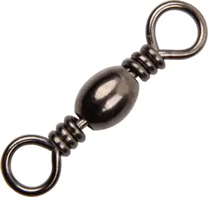 Fishing Barrel Swivels - 50/100 pcs Rolling Ball Bearing Fishing Swivel with Solid Ring Fishing Tackle Hook Line Connector Copper with Stainless Steel Black Nickle Coated Test Strength 35-165lbs