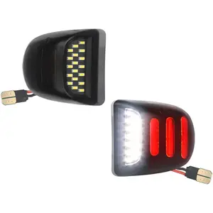 LED License Plate Lights Assembly Red OLED Neon Tube 2Pcs 6000K White For Chevy Silverado Tahoe GMC Sierra 1500 2500 3500 Pickup Truck