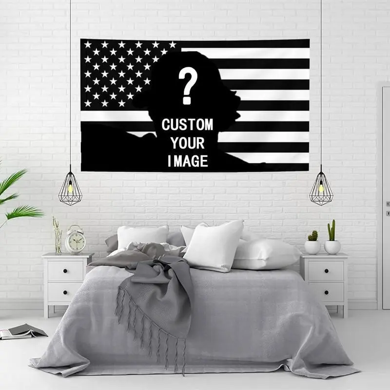 Black and White American flag