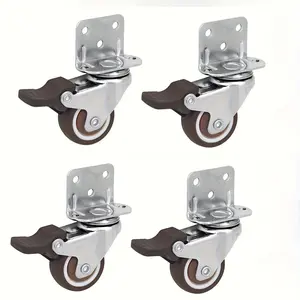 Soft Rubber Wheel Swivel Caster, 4 Counts/set 1/2 Inch 360° Furniture Caster, Household Castor for Platform Trolley Chair, Universal Castor, Swivel Wheels