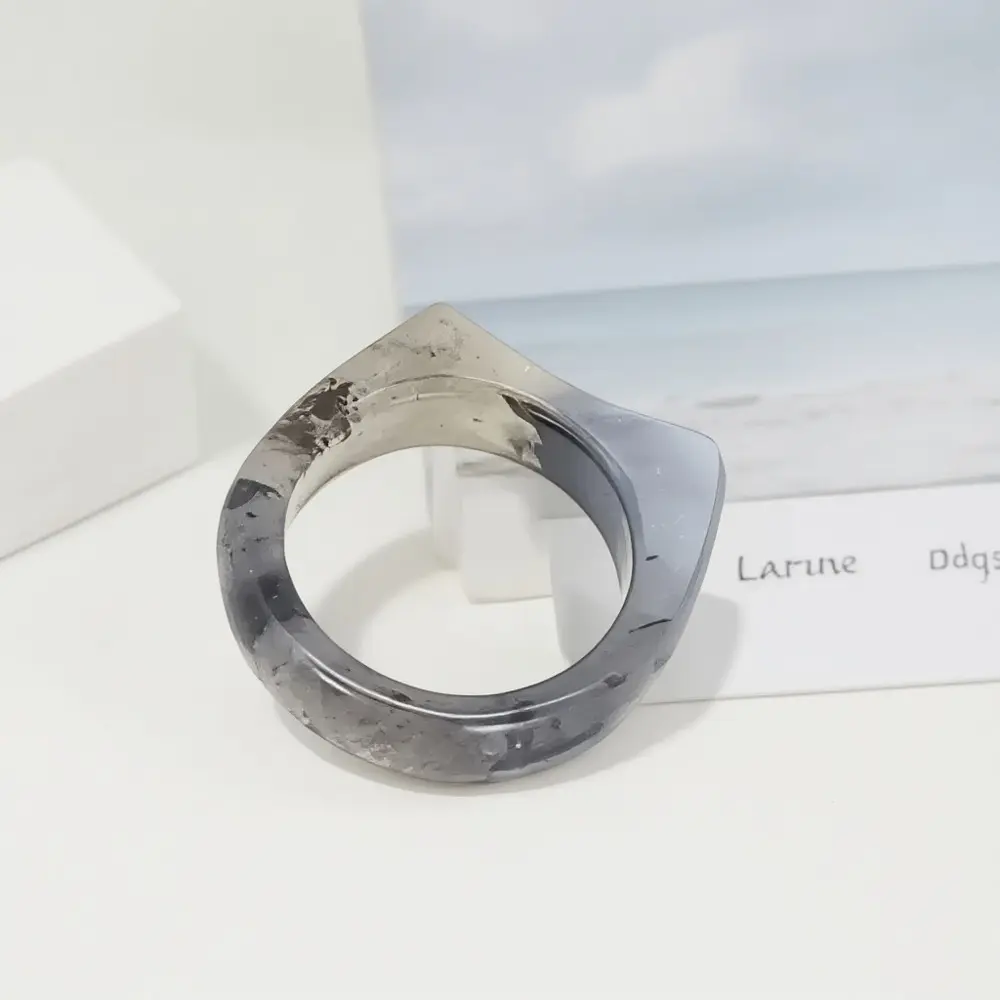 Natural Jade Ring with Cat Ear Design - Unique Gemstone Jewelry for Women