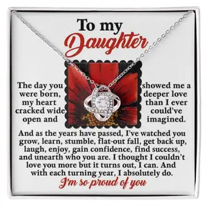 Gift for Daughter - A Deeper Love - Love Knot Pendant Necklace, Perfect for Birthday, Christmas, Graduation, Elegant & Trendy Necklaces for Every Occasion - Perfect for Gifts, Daily Wear, or Special Events | Shop Now!