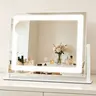LED Illuminated Makeup Mirror - 16x12in Full Rim Vanity Mirror with Smart Touch On/Off Control, 3 Color Changing Lighting, Dimmable Adjustable Brightness for Bedroom Vanity Desk, Bathroom Use