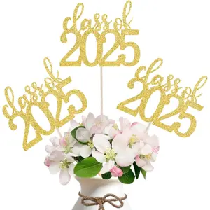 12 Pack Pre-assembled Double Sided Class of 2025 Graduation Party Centerpiece Sticks, Centerpiece Table Decorations for 2025 Graduation Party Decoration Supplies ()