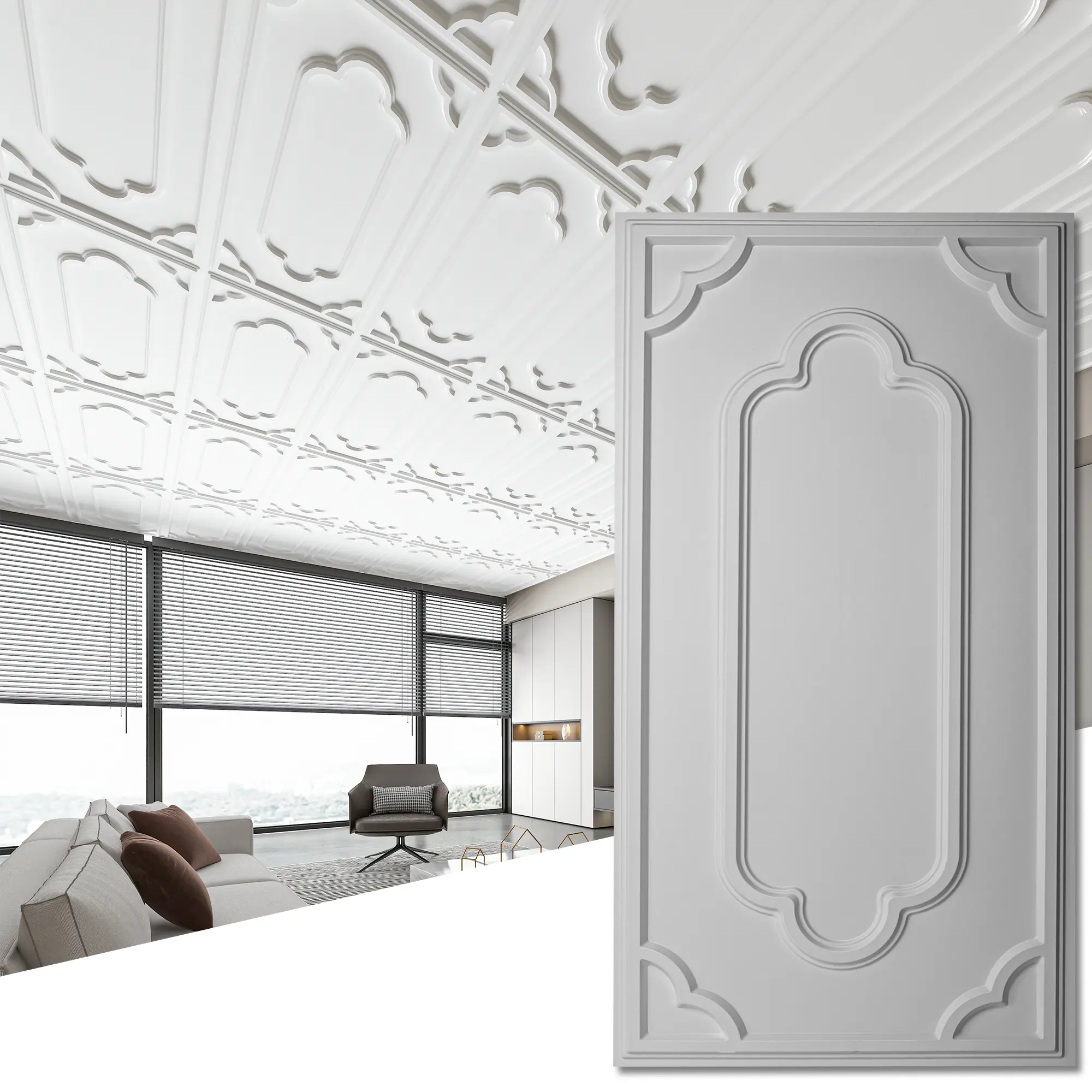 Art3d 24x48in Elegant Design PVC Drop Ceiling Tiles - Pack of 12, PVC Panels Wall for Home Interior & Office to Elevate the Look