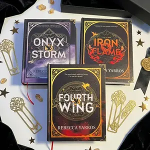 The Empyrean Series 3-Book Bundle by Rebecca Yarros | Fourth Wing, Iron Flame, Onyx Storm Complete Collection Set | Trending BookTok Fantasy Romance Hardcover