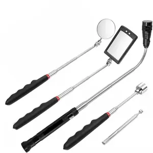 5-Piece Magnetic Pickup Tool Set with Extendable Magnet, Portable Inspection Mirror for Under-Car Checks, Durable Multi-Function Magnetic Picker