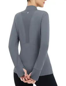 baleaf Long Sleeve Shirts for Women Mock Neck Tops Turtleneck Thermal Fleece Base Layer with Thumb Hole Cold Weather Gear